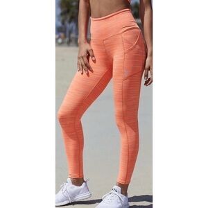 Free People Leggings Roll Out Stripes Athletic Neon Mango Combo XS S NWT